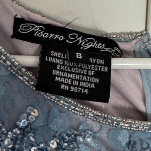 Pisarro Nights Blue sequin beaded gown 8 art deco Gatsby